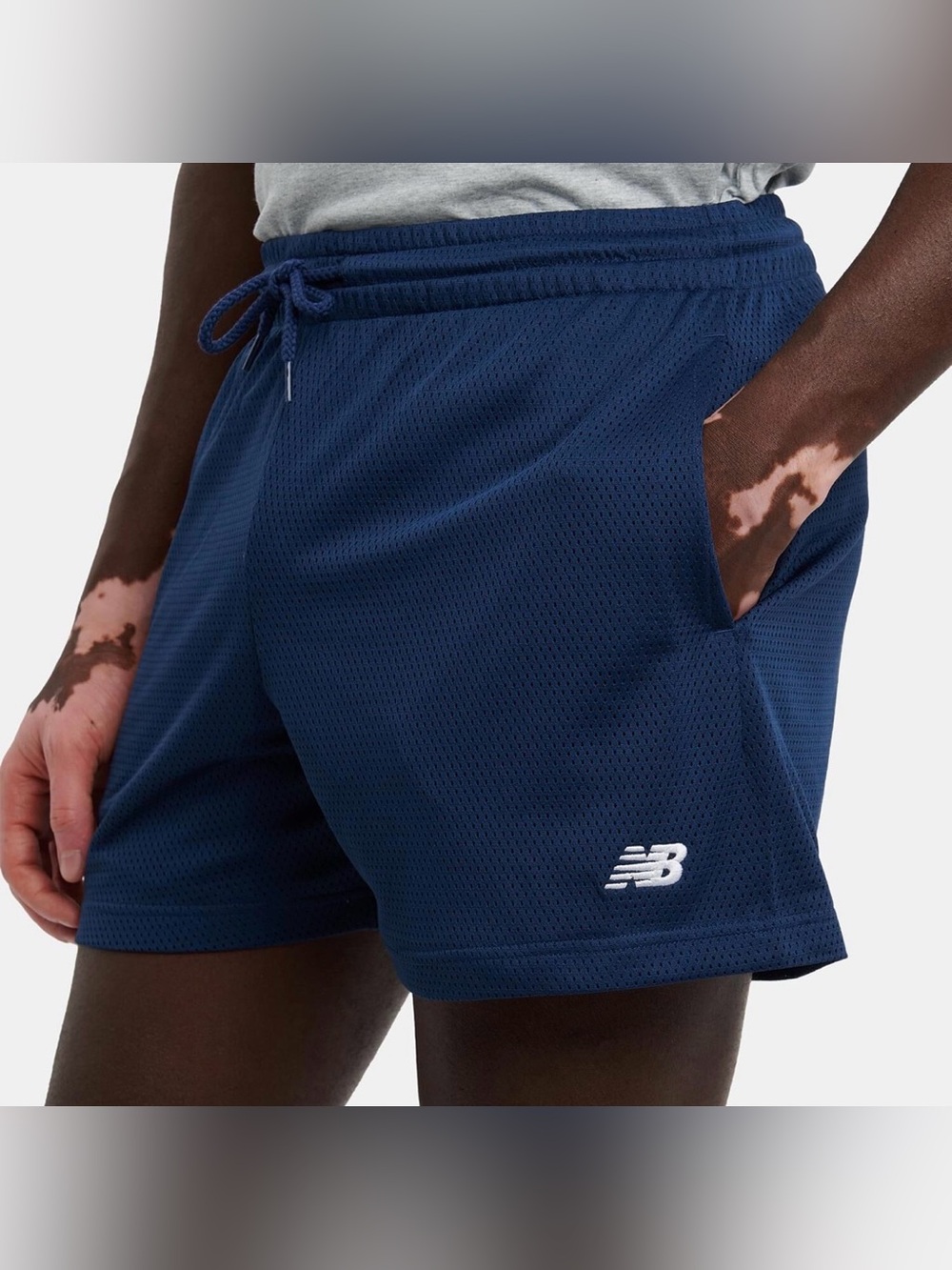 New Balance Mesh Navy Relaxed Fit Drawstring/Pockets Shorts Men’s Medium NWT